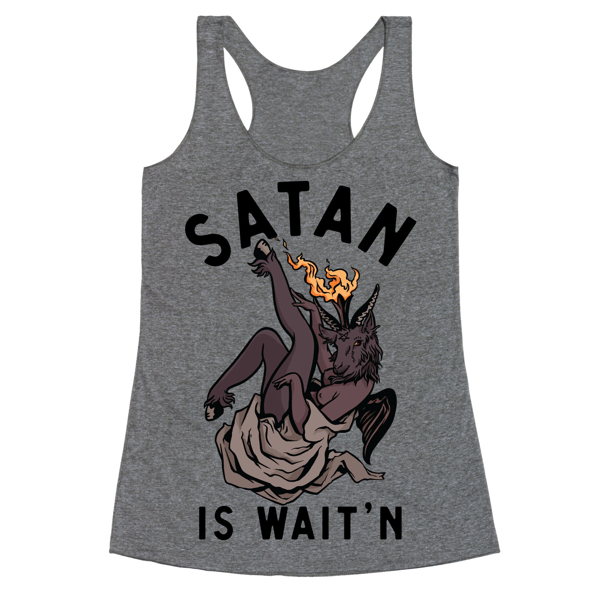 Satan Is Wait'n Racerback Tank